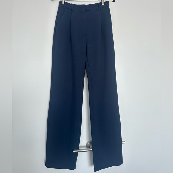 Abercrombie Navy Wide-Leg Trousers - Picture 2 of 8